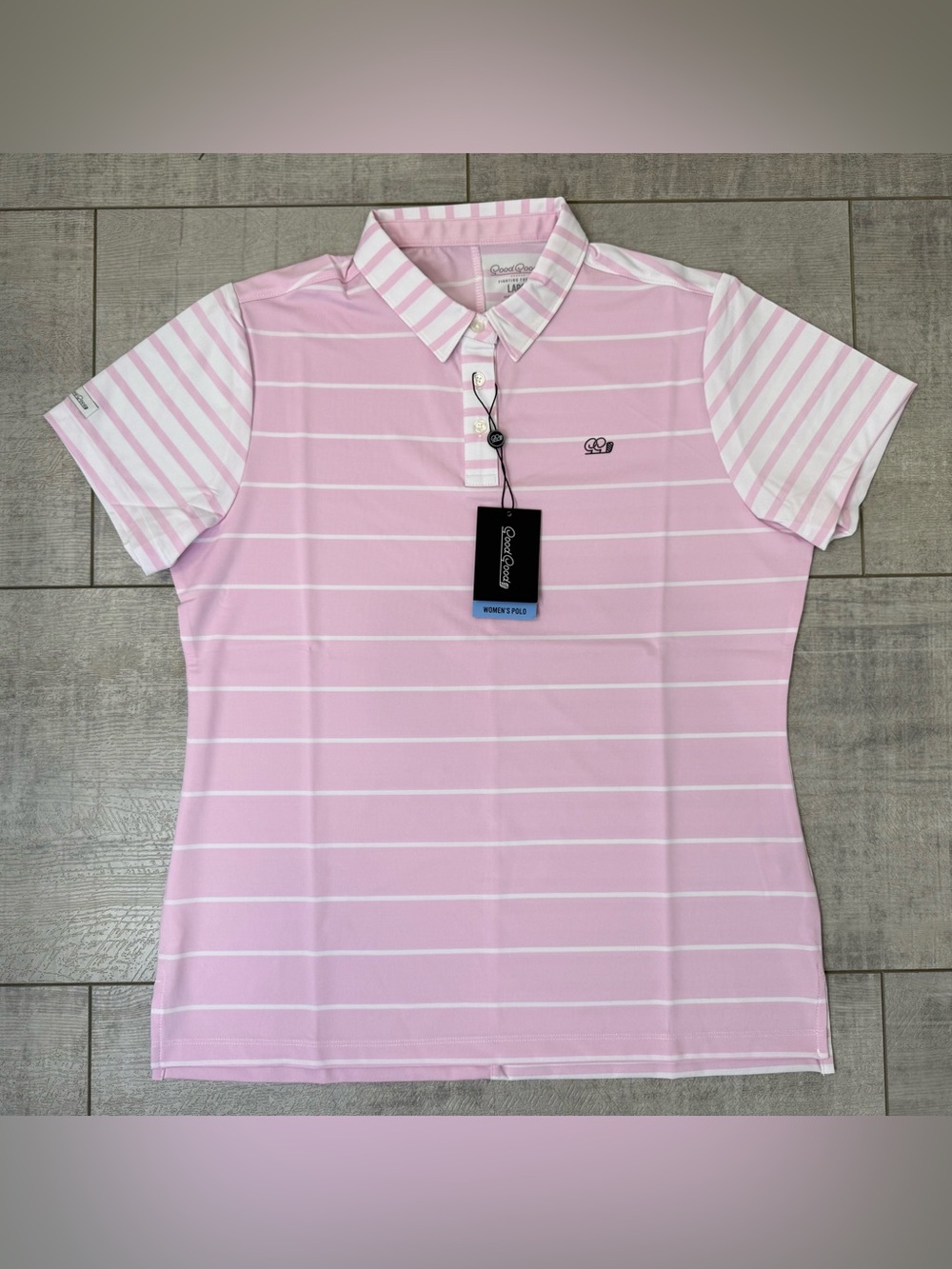 NWT Good Good Golf Women's Pretty In Pink Polo Size Large